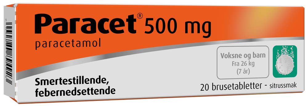 Paracet 500 mg Brusetablett, fra 7 år