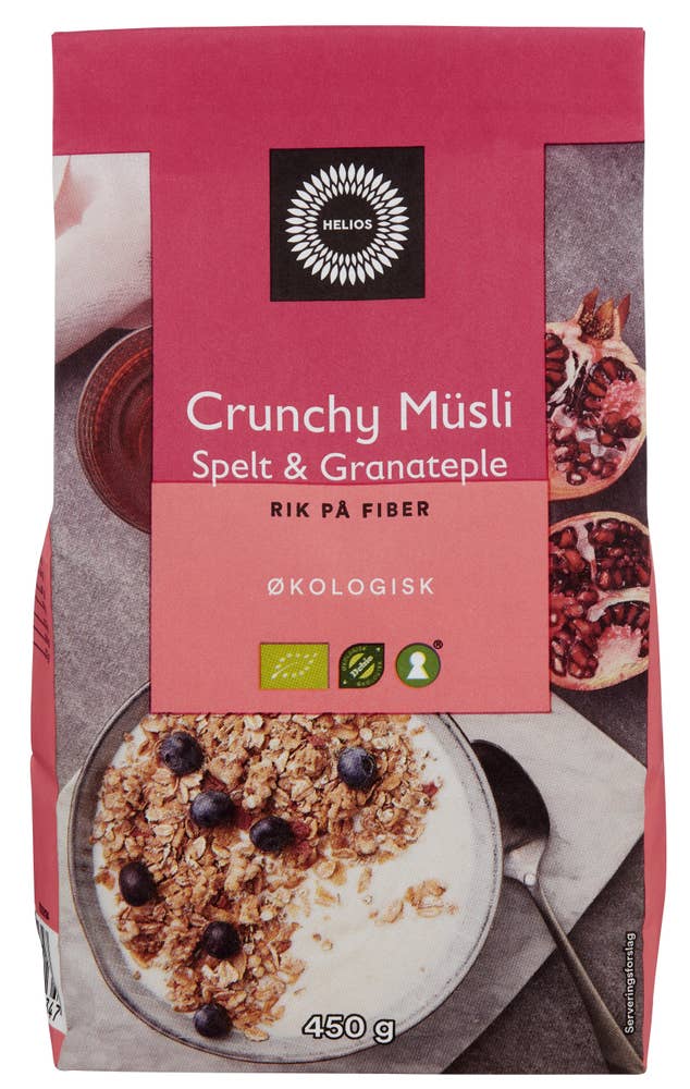 Helios Crunchy Müsli Granateple og Spelt Økologisk