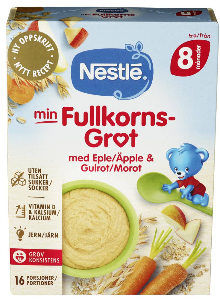 Nestlé Min Fullkornsgrøt Eple og gulrot Fra 8 mnd