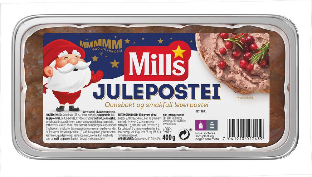 Mills Ovnsbakt julepostei
