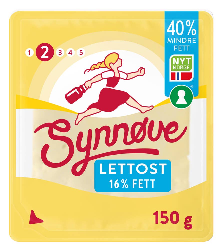 Synnøve Lett gulost skivet 16% fett