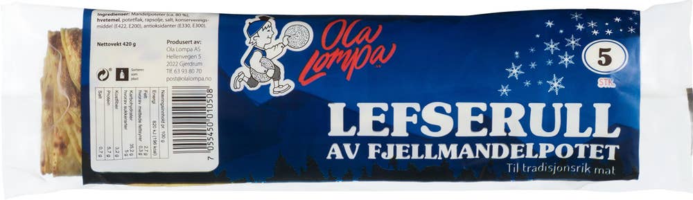 Ola Lompa Fjellmandel Lefserull 5 stk