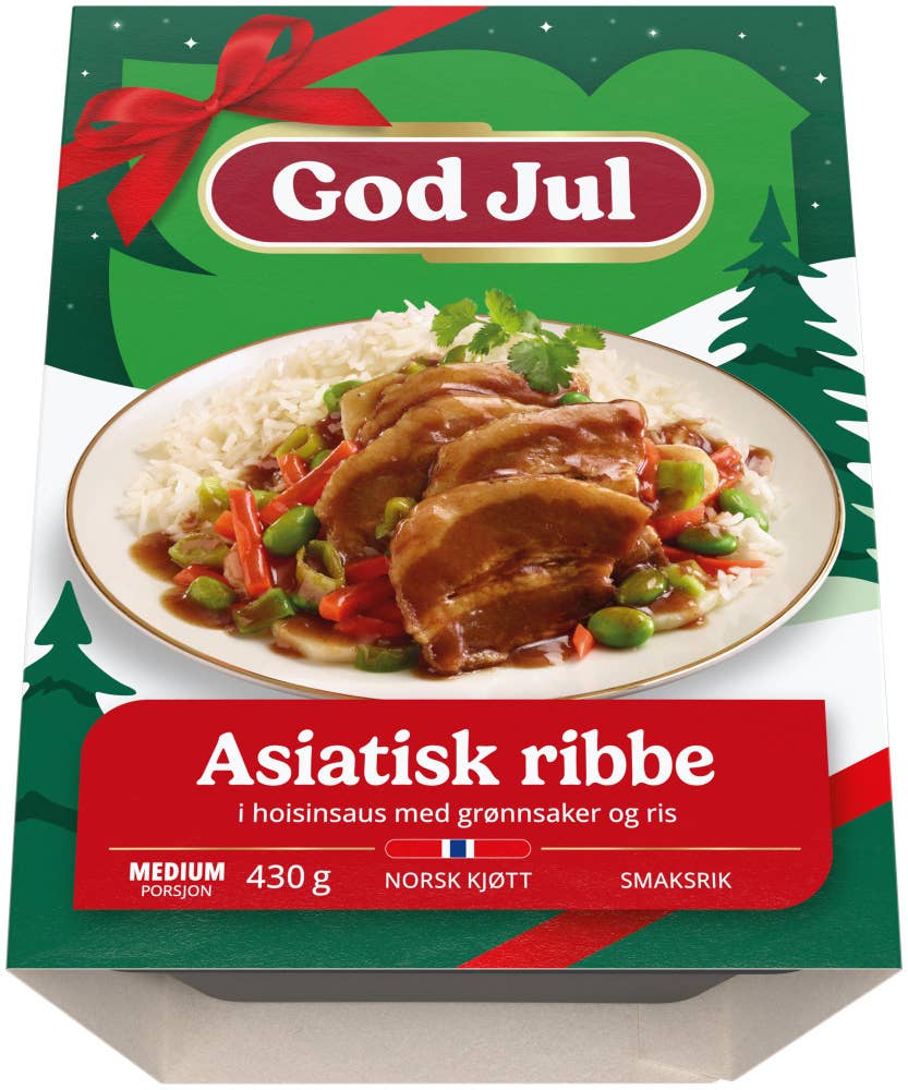 Fjordland Asiatisk ribbe i Hoisinsaus med grønnsaker og ris