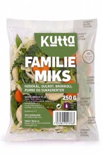 Huseby Gaard KUTTA Familiemiks Hodekål, gulrot, brokkoli, purre og sukkererter