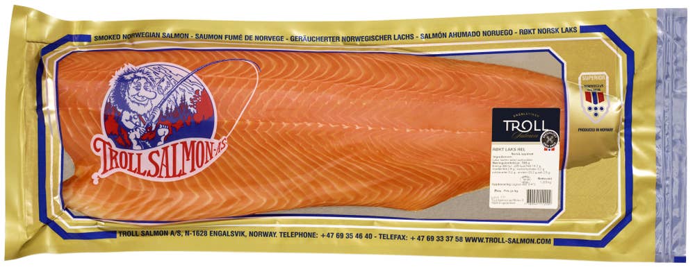 Troll Salmon Røkt laks Hel side