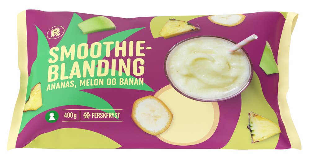 R Smoothieblanding Ananas, Melon og Banan