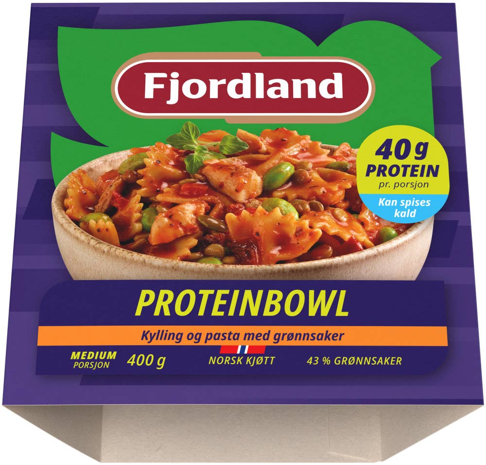 Fjordland Proteinbowl Kylling og pasta med grønnsaker