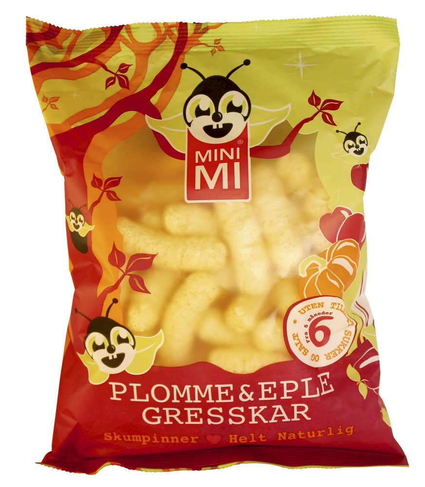 MiniMi Skumpinner Plomme, Eple & Gresskar Fra 6 mnd