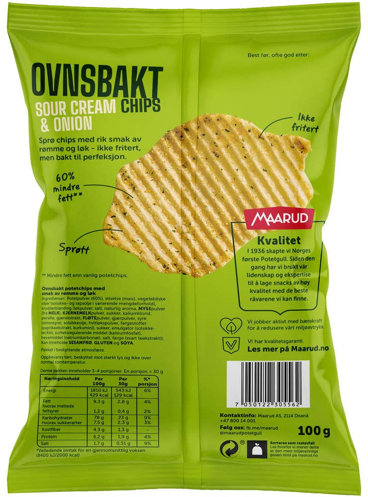 Maarud Potetgull ovnsbakt sour cream & onion