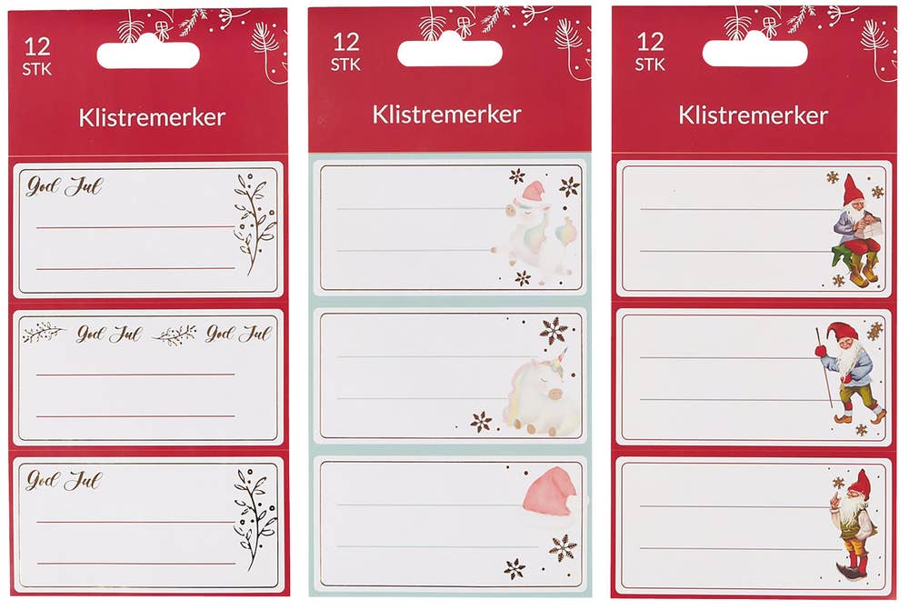 Per Arntzen Trading Selvklebende merkelapper til jul 12 stk