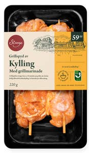 Stange Grillspyd av kylling med grillmarinade
