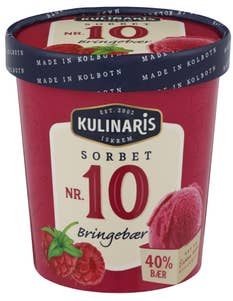 Kulinaris Nr. 10 bringebærsorbet