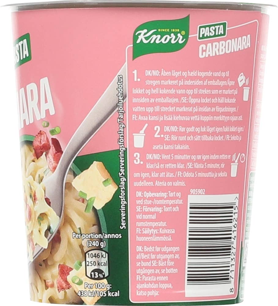 Knorr Pasta carbonara Smårett i kopp