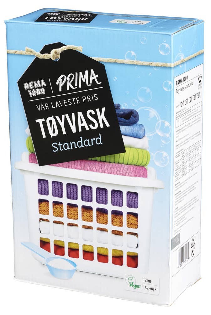 Prima Standardtøyvask Hvitt og farget