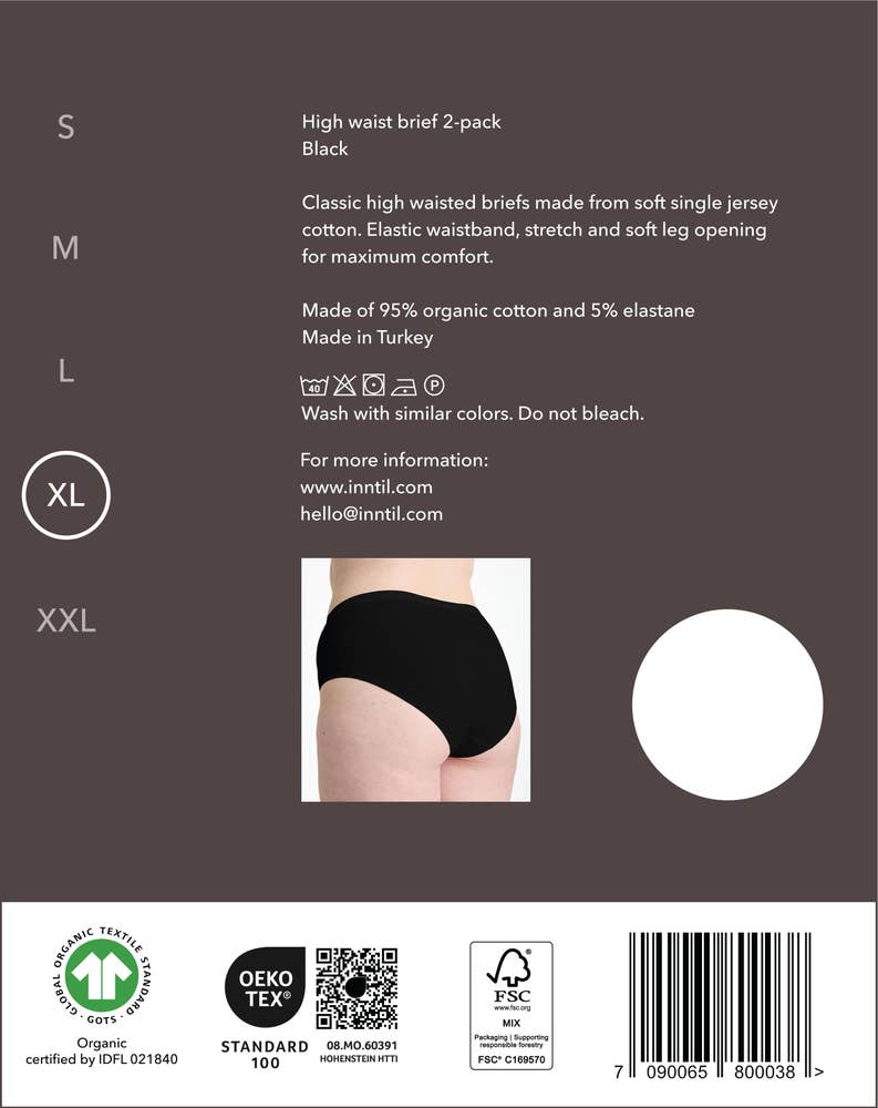 Inntil High Waist truse Sort, str. XL