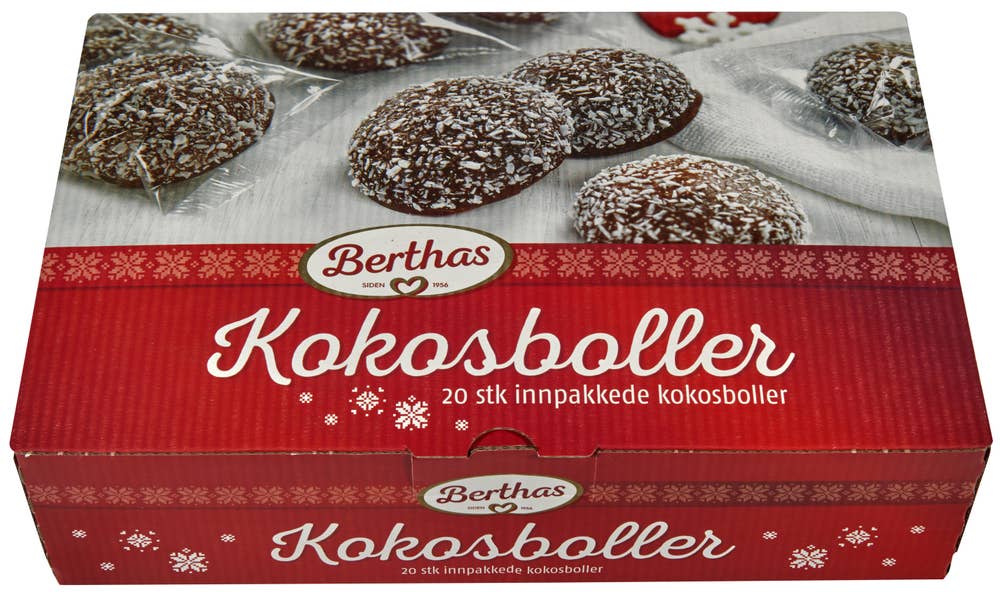 BERTHAS Kokosboller innpakket 18stk