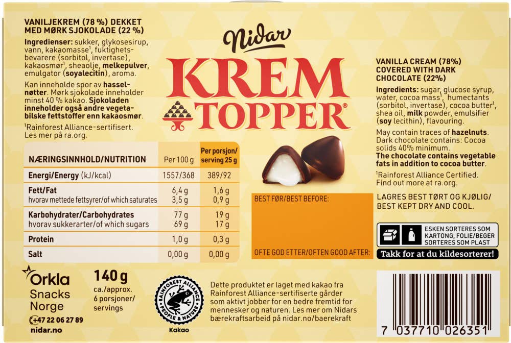 Nidar Kremtopper