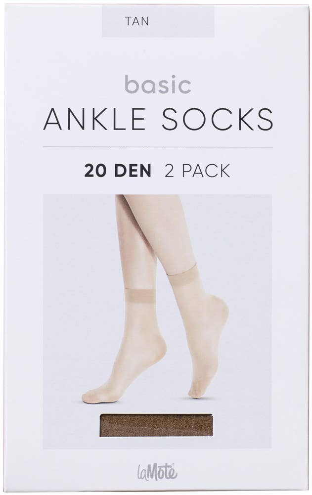 La Mote 2x Ankelsokker 20D Str. Tan, 36-41
