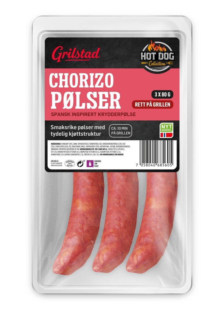 Grilstad Chorizo pølser 3 stk