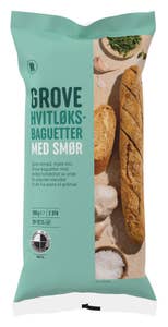 R Grove hvitløksbaguetter med smør