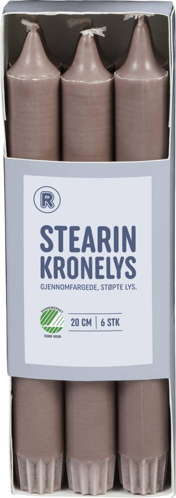 R Stearinlys brun 20cm