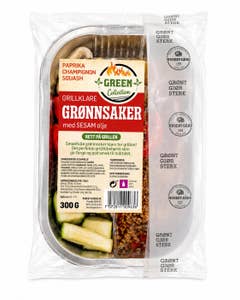 Huseby Gaard Grillklare paprika, champignon og squash Med sesamolje