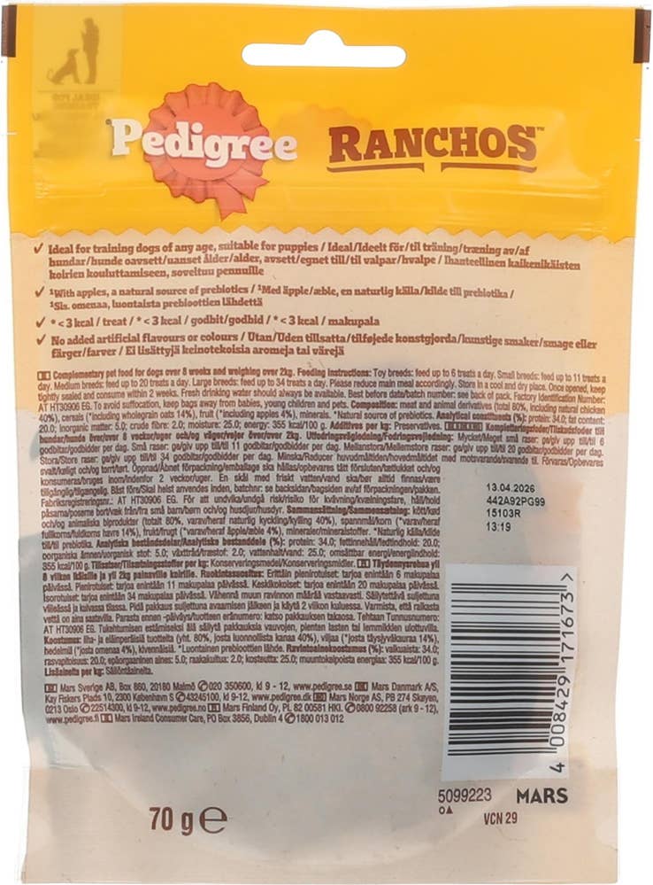 PEDIGREE Ranchos Cubes Kylling
