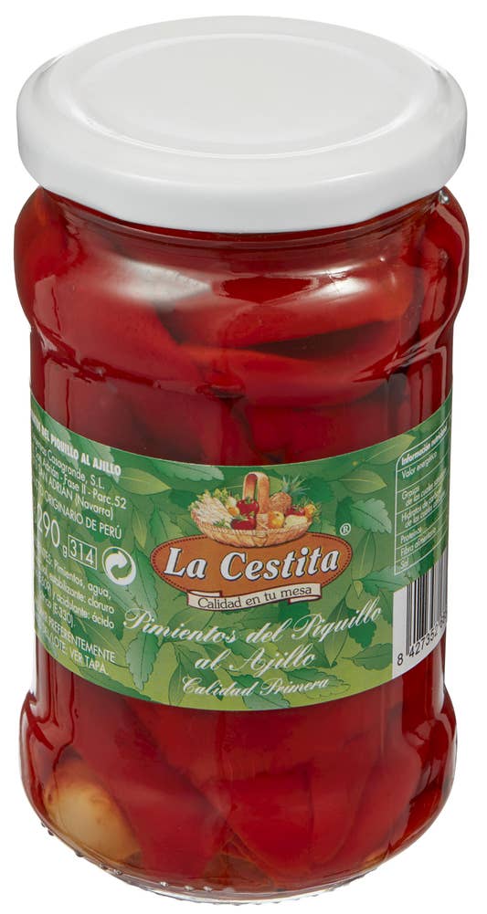 LA CESTITA Rød paprika med hvitløk Pimientos