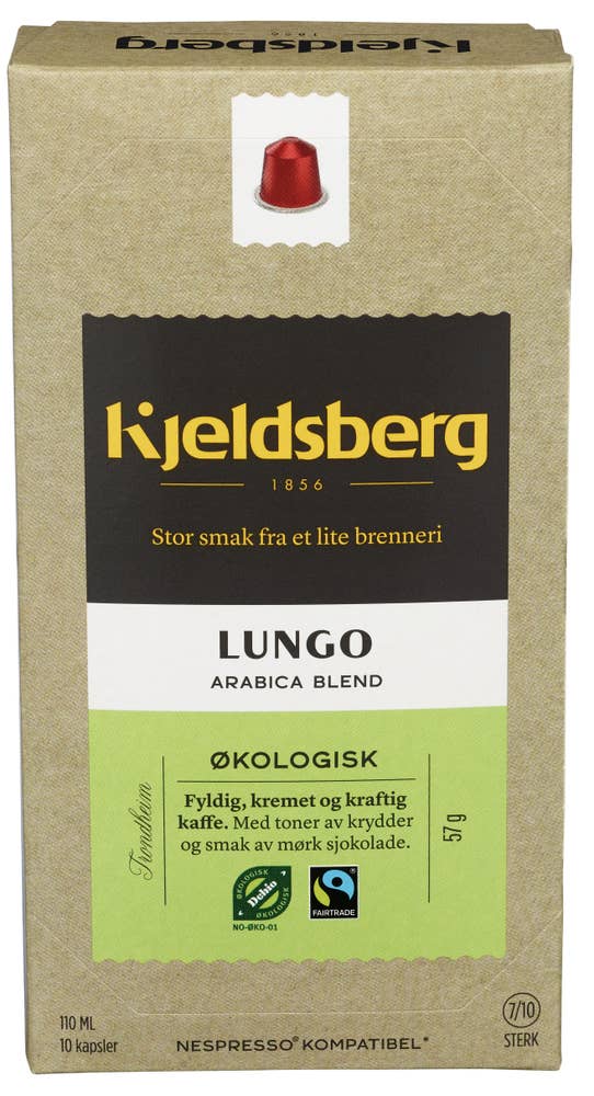 Kjeldsberg Kaffekapsel Alu Arabica Blend 57g, Fairtrade, Økologisk