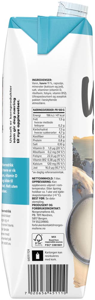 Urkraft Havredrikk naturell