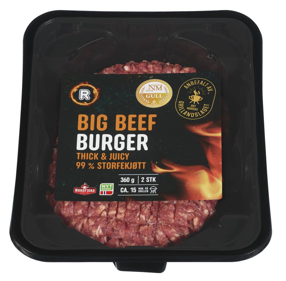 Big Beef Burger Thick & Juicy 99% Storfekjøtt