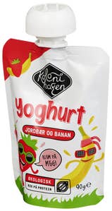 Kolonihagen Yoghurt jordbær og banan klemmepose Økologisk