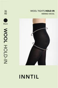 Inntil Ullstrømpebukse Hold-in Sort, str 36-40
