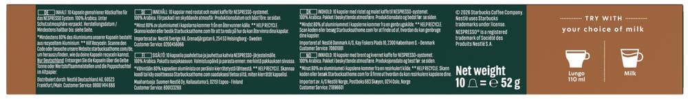 Starbucks House Blend 10 kapsler, intensitet 8