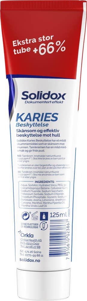 Solidox Tannkrem kariesbeskyttelse