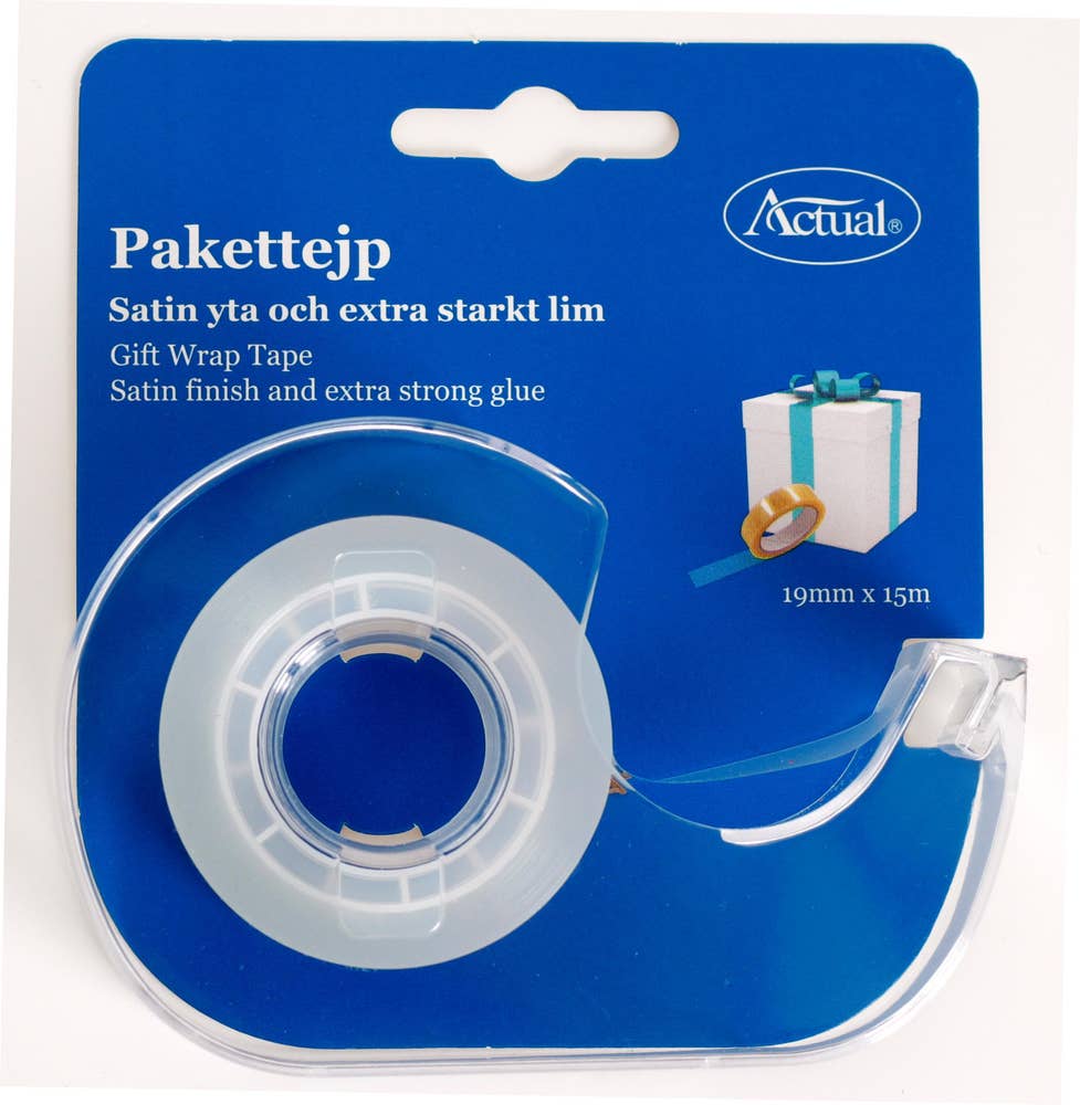 Actual Pakketeip med holder 19 mm x 15 m