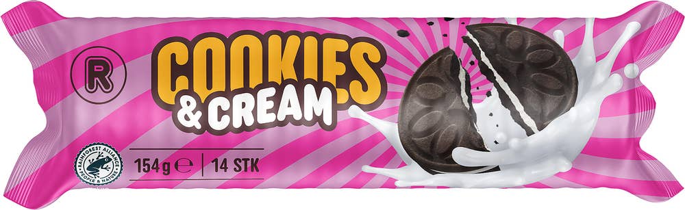 R Cocoa Cookies & Cream Med vaniljekrem