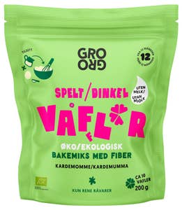 Grogro Økologisk spelt- / dinkelvafler bakemiks Med fiber, Fra 12 mnd
