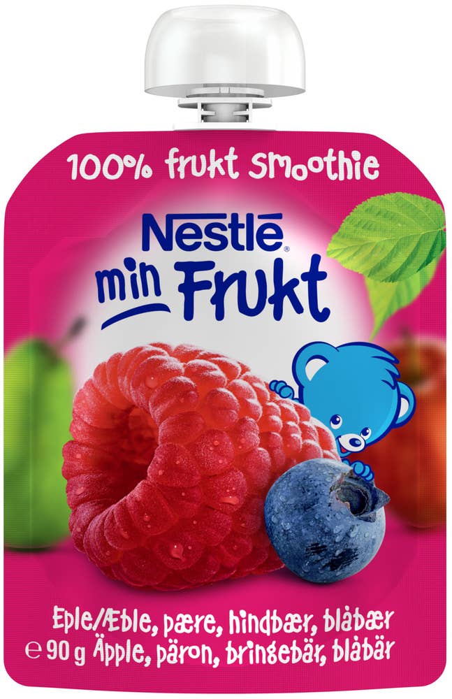 Nestlé Min Frukt eple, pære, bringebær og blåbær Fra 6 mnd