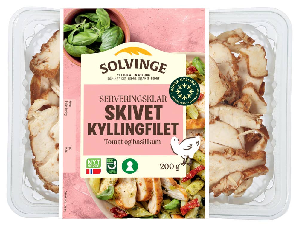 Solvinge Skivet kyllingfilet Tomat og basilikum