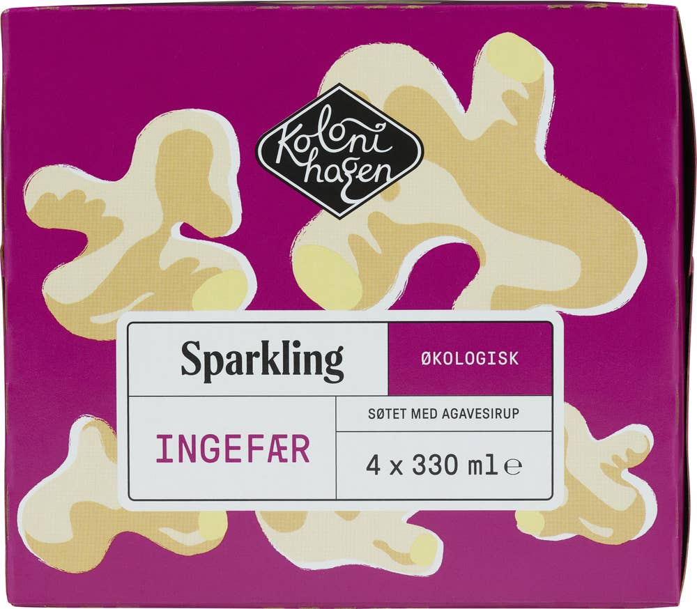 Kolonihagen Økologisk Sparkling ingefær 4 x 330 ml