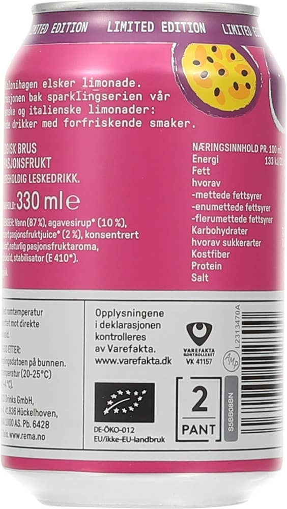 Kolonihagen Økologisk Sparkling pasjonsfrukt