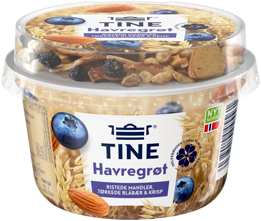 TINE 14 Havregrøt Mandler & Blåbær