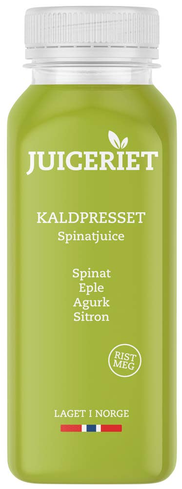 Juiceriet Kaldpresset Spinatjuice Epler, spinat, agurk, sitron