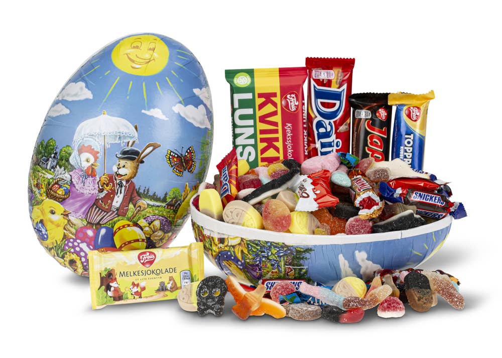 Smaksgaver AS Ferdigfylt Påskeegg 23 cm