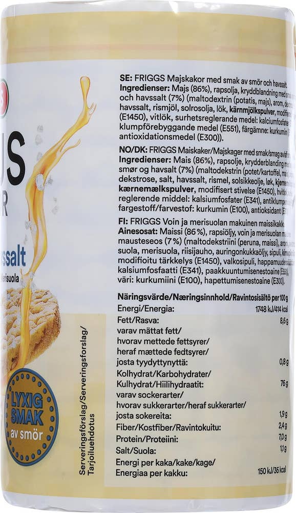 Friggs Maiskaker smør & havsalt