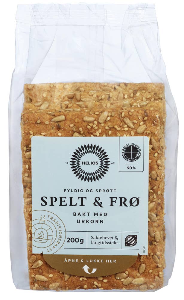 Helios Økologisk knekkebrød spelt & frø