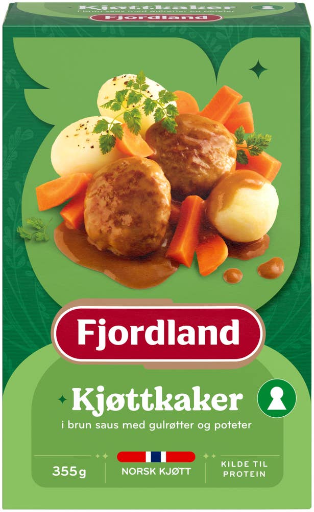 Fjordland Kjøttkaker med gulrøtter og poteter Liten porsjon
