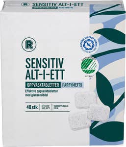 R Sensitiv maskinoppvasktabletter Parfymefri