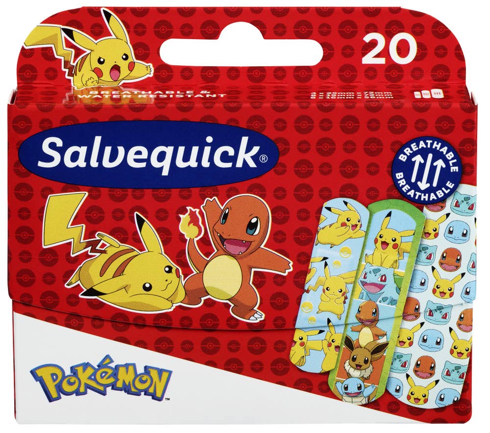 Salvequick Plaster Pokémon Ulike størrelser